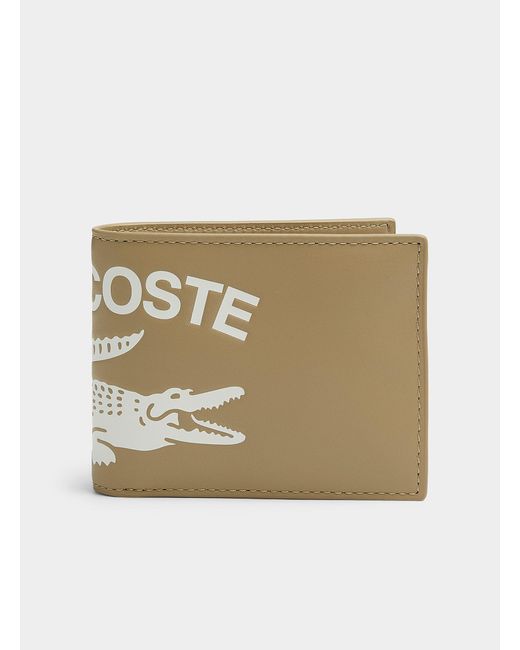 Lacoste Natural Embossed Emblem Leather Wallet for men