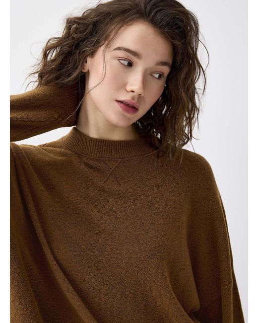 Twik Brown Loose Soft Knit Sweater