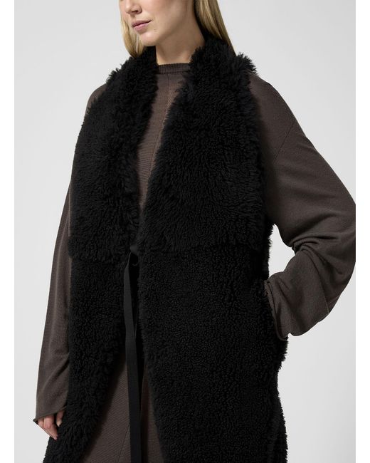 Rick Owens Black Long Sleeveless Shearling Vest
