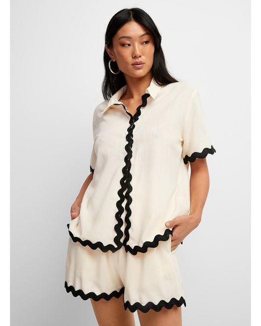 Icône Natural Touch Of Linen Contrasting Trim Shirt