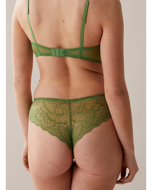 Huit Green Lenna Pomme Lace Brazilian Panty