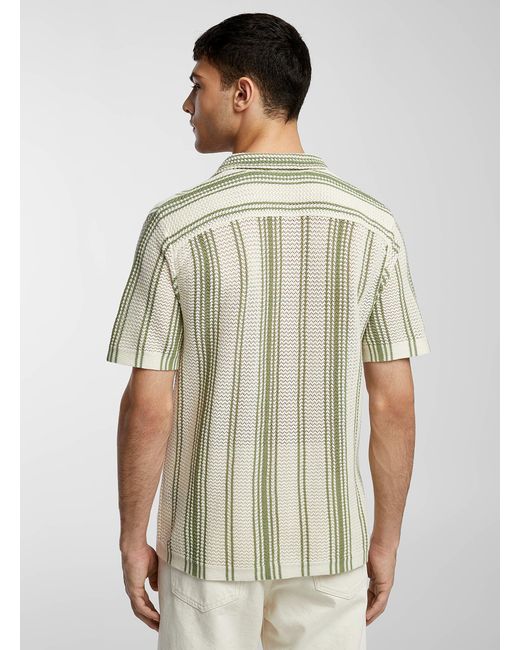 Le 31 Natural Pointelle Knit Shirt for men