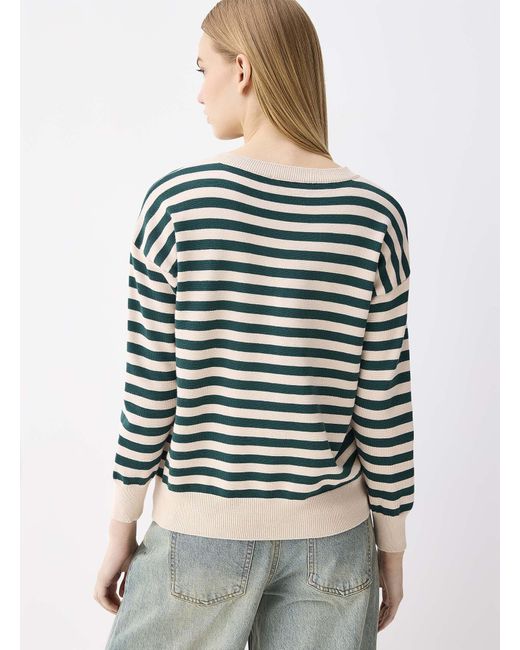 Twik Gray Fleece Heart Striped Sweater