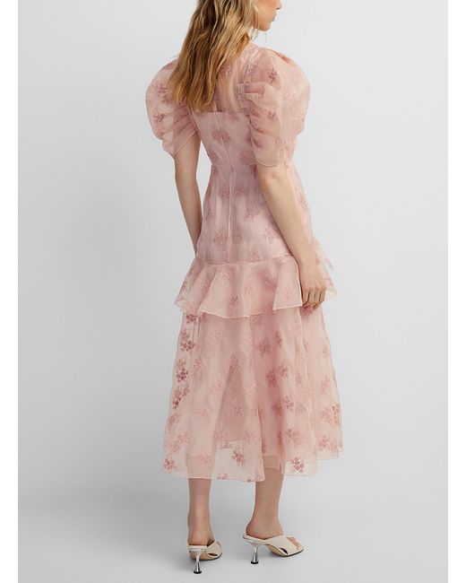 Erdem Embroidered Organza Pink Dress