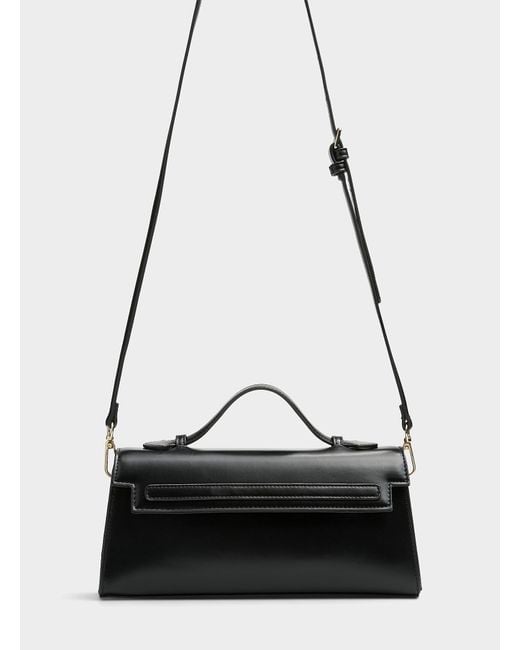 Simon's Black Rectangular Baguette Bag