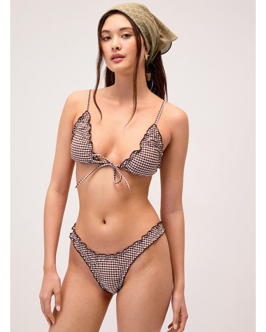 Simon's Natural Gingham Ruffle