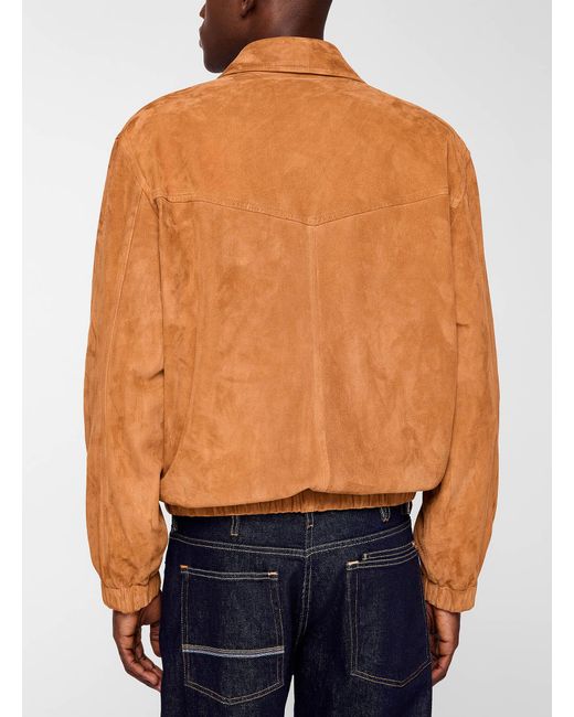 Paul Smith Blue Loose Suede Jacket for men