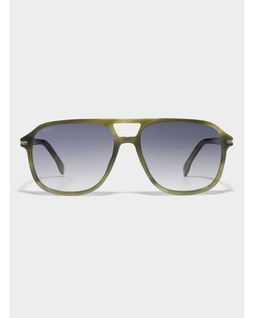 Boss Blue Olive Aviator Sunglasses for men