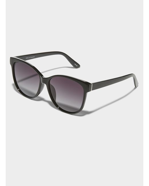 Simon's Black Lara Round Polarized Sunglasses