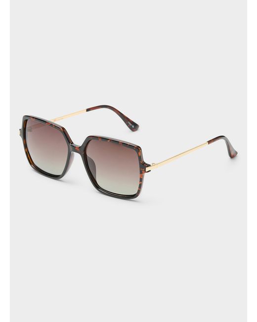 Simon's Metallic Sabrina Polarized Square Sunglasses