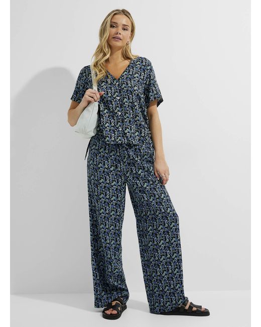 Icône Blue Drawstring Waist Wide