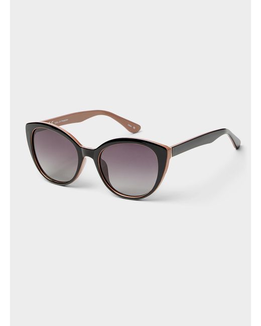 Simon's Black Kate Polarized Round Cat