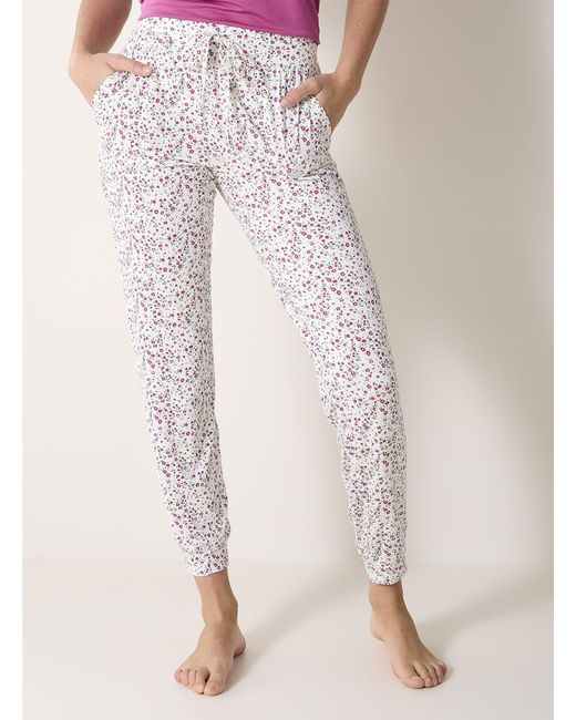 Miiyu Pink Adorable Pattern Flowy Lounge Pant