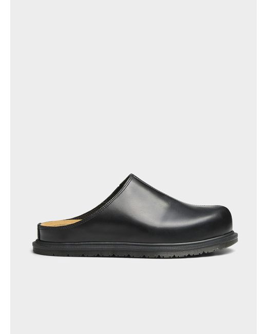 Dr. Martens Brown San Black Leather Mules Men for men