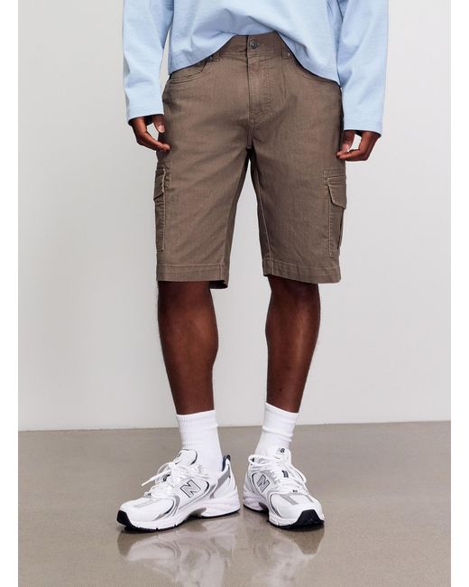 Point Zero White Stretch Cargo Bermudas for men