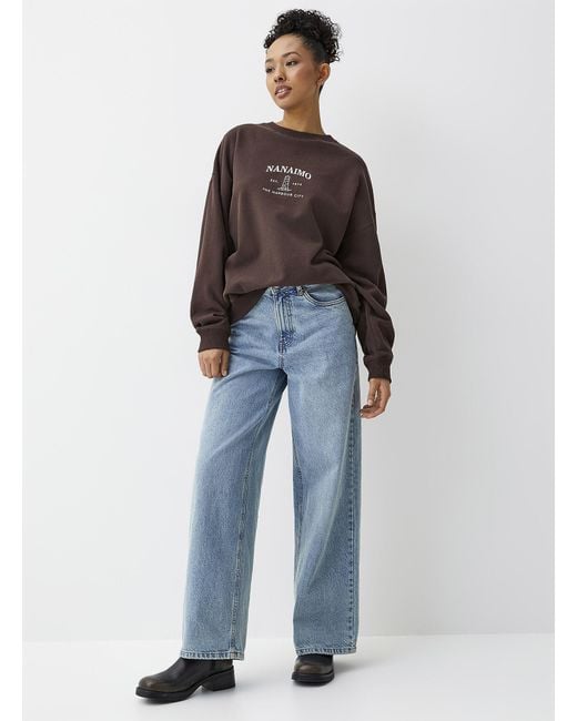 Twik Blue Destination Oversized Fleece Sweatshirt