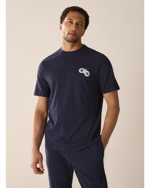 Le 31 Blue Chest Print Lounge T for men