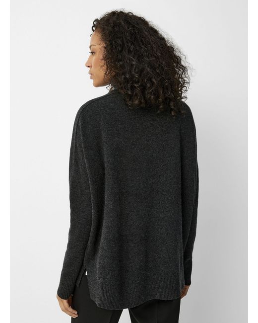 Contemporaine Black Wool And Cashmere Tunic Sweater