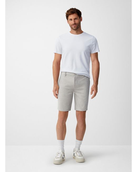 Only & Sons White Modern Stretch Knit Bermudas for men