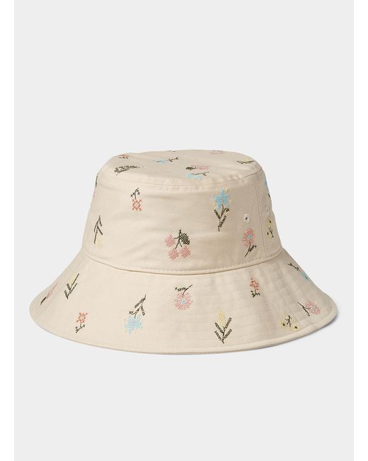 Vans Embroidered Floral Bucket Hat in Natural | Lyst