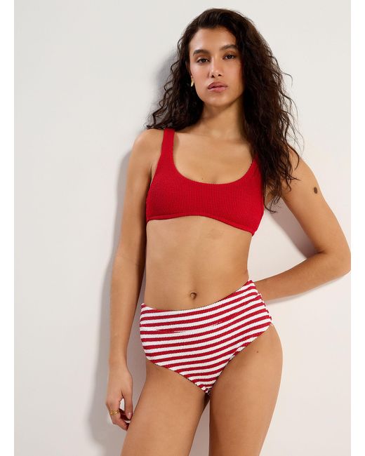 Simon's Red Solid Ruffle