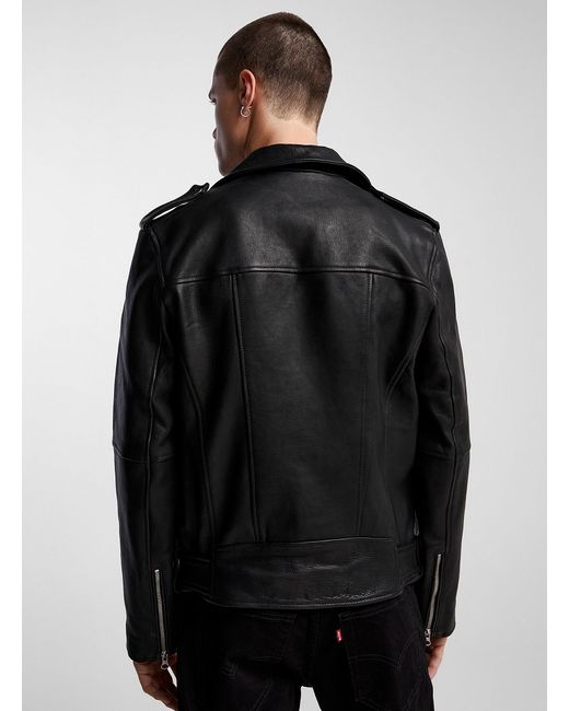 Le 31 Black Genuine Leather Biker Jacket for men
