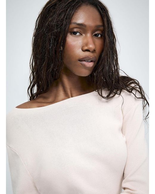 Icône White Ruched Waist Asymmetrical Fine