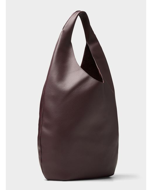 A.P.C. Purple Neige Rounded Grained Leather Tote Bag
