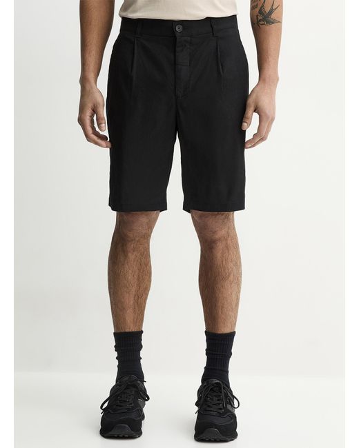 Le 31 Black Soft Linen Bermudas Inseam Length: 9" for men