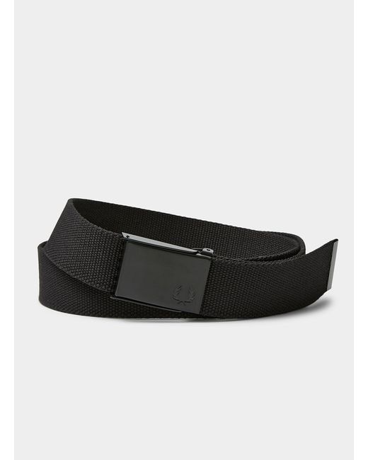 Fred Perry Black Woven Strap Belt for men
