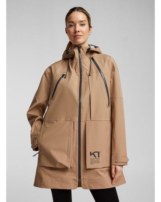 Kari Traa Natural Long Herre Hooded Raincoat