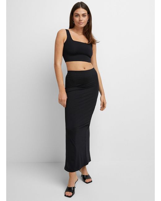 Icône Black Soft Microfibre Fitted Cropped Cami