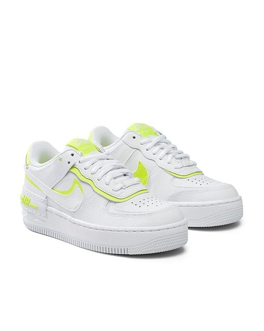Nike lime green air force 1 Synthetic Air Force 1 Shadow Neon Accent Sneakers Women in