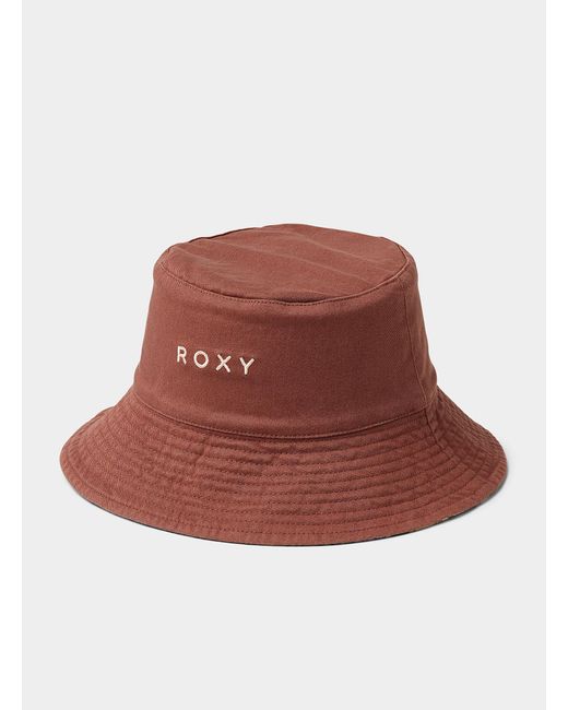 Roxy Brown Summer Flower Reversible Bucket Hat
