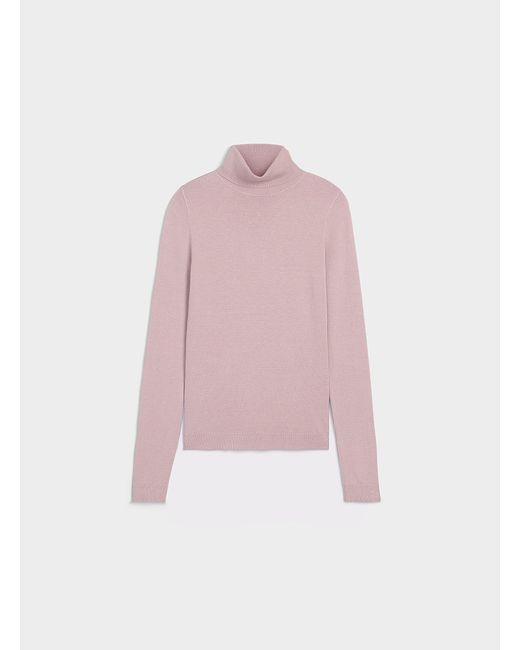 Twik Pink Solid Turtleneck Sweater