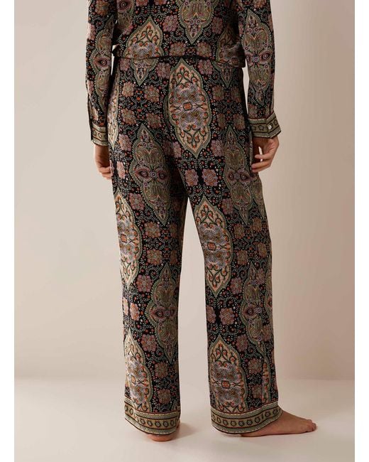 Miiyu Satiny Patterned Lounge Pant in Natural Lyst