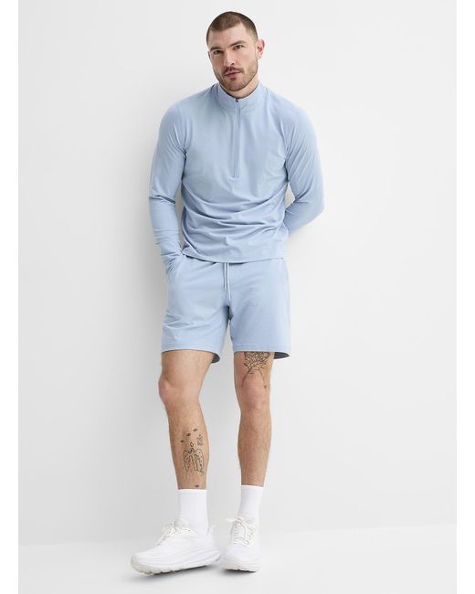 I.FIV5 Blue Zipped Mock for men