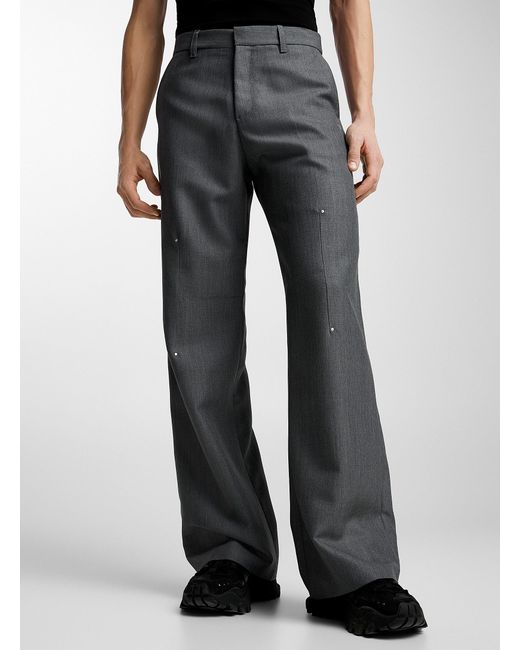 HELIOT EMIL Gray Metallic Studs Grey Pant for men