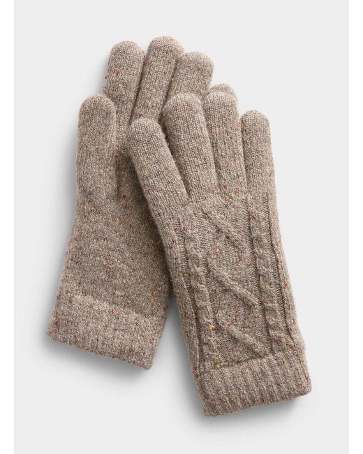 Simon's Brown Confetti Knit Gloves