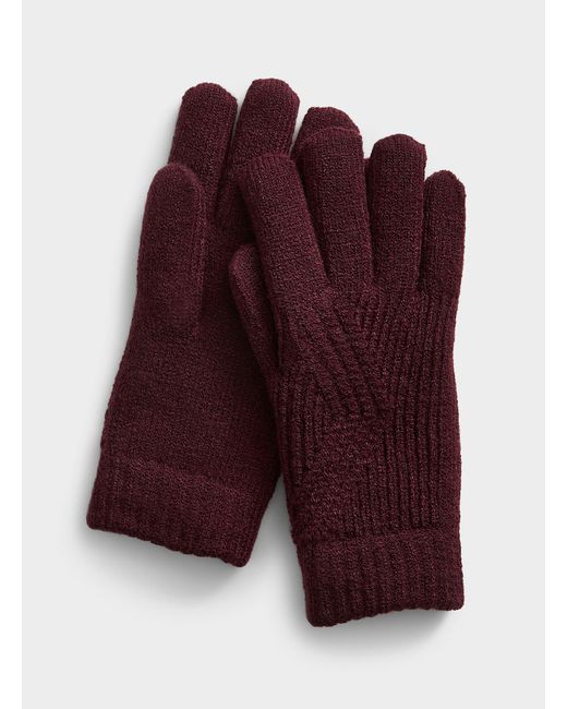 Simon's Purple Geo Ribbed Gloves
