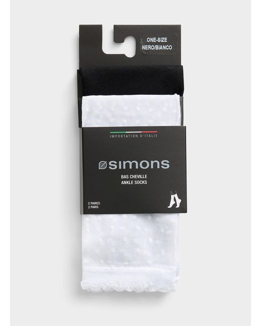 Simon's Black Solid And Dotted Ankle Socks 2