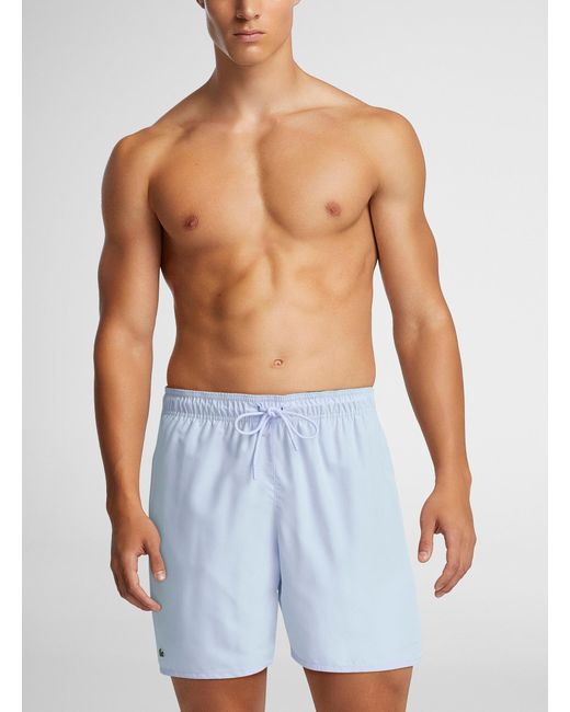 Lacoste Blue Croc Emblem Solid Swim Trunk for men