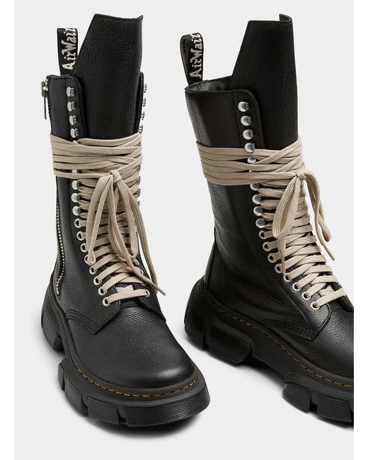Rick Owens Black 1918 Dmxl Tall Leather Boots Men for men