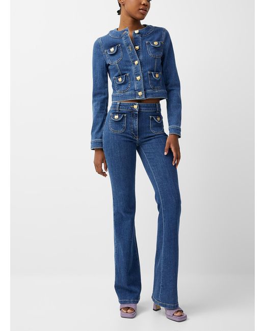 Moschino Golden Bear Denim Jacket in Blue Lyst