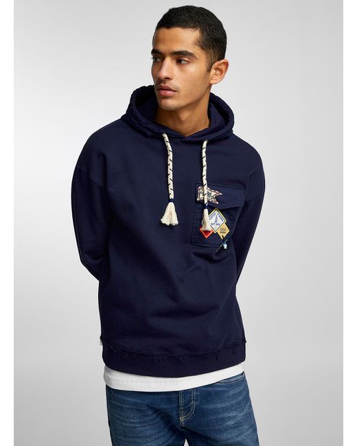 Scotch & Soda Blue Nautical Hooded Sweatshirt for men