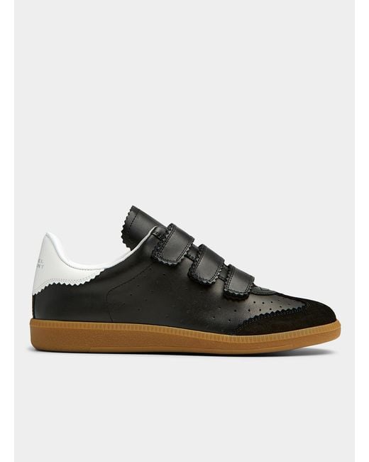 Isabel Marant Black Toile Beth Leather And Suede Sneakers