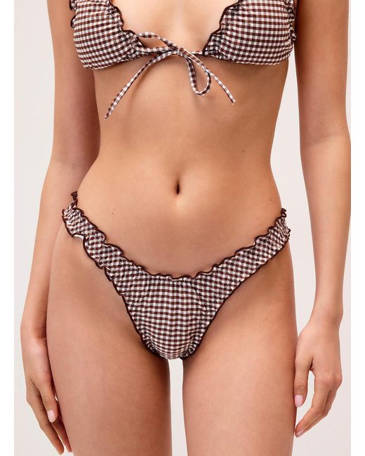 Simon's Natural Gingham Ruffle