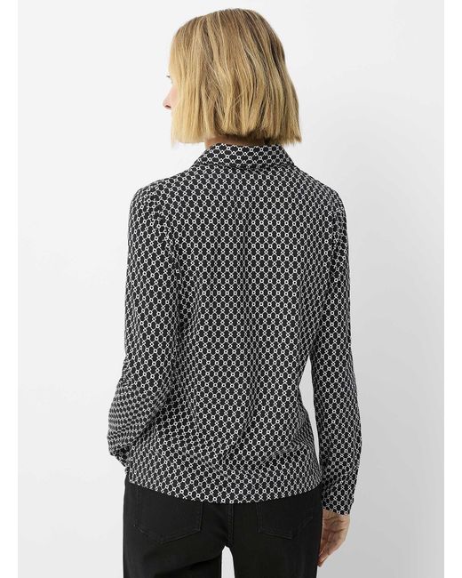 Contemporaine Gray Patterned Jersey Polo Shirt