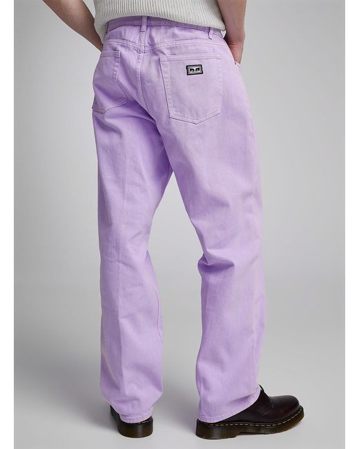 Obey Purple Lilac Hardwork Jean Relaxed Tapered Fit for men