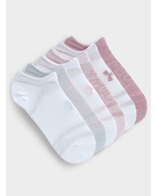 Under Armour White Padded Trim Ped Socks Set Of 6